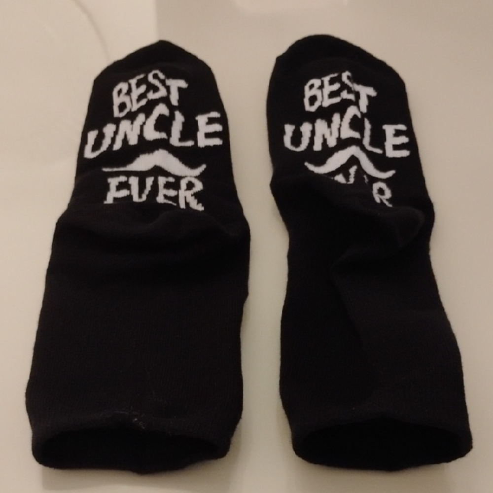 Best Uncle Ever Black Casual Socks-NWT